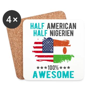 Halb Amerikaner Halb Nigrer - Untersetzer (4er-Set) - Weiß - Vorne