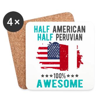 Half American Half Peruvian - Coasters (set of 4) - white - Front