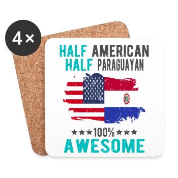 Halb Amerikaner Halb Paraguayer - Untersetzer (4er-Set) - Weiß - Vorne