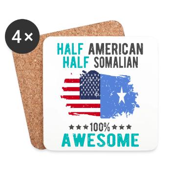 Half American Half Somali - Coasters (set of 4) - white - Front