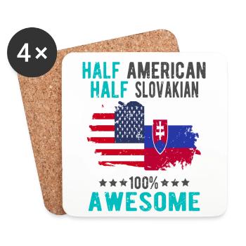 Halb Amerikaner Halb Slowake - Untersetzer (4er-Set) - Weiß - Vorne