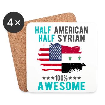Moitié américain moitié syrien - Dessous de verre (lot de 4) - blanc - Devant