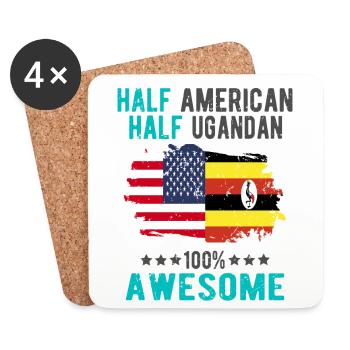 Halb Amerikaner Halb Ugander - Untersetzer (4er-Set) - Weiß - Vorne