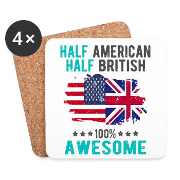 Halb Amerikaner Halb Britisch - Untersetzer (4er-Set) - Weiß - Vorne