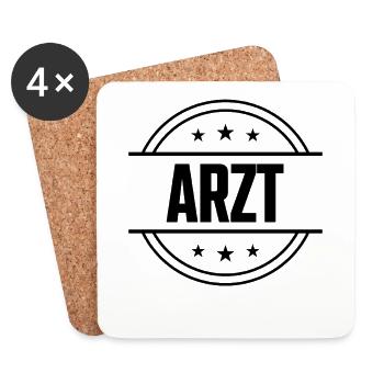Arzt Beruf - Untersetzer (4er-Set) - Weiß - Vorne