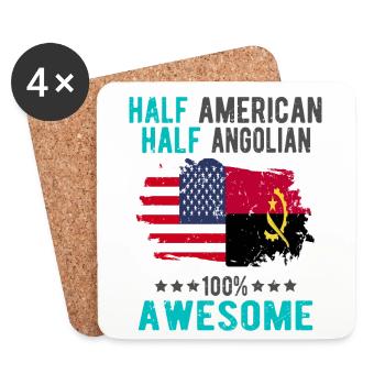 Halb Amerikaner Halb Angolier - Untersetzer (4er-Set) - Weiß - Vorne