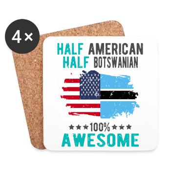 Half American Half Batswana - Coasters (set of 4) - white - Front