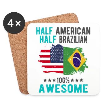 Half American, half Brazilian - Coasters (set of 4) - white - Front