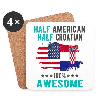 Half American, half Croat - Coasters (set of 4) - white - Front