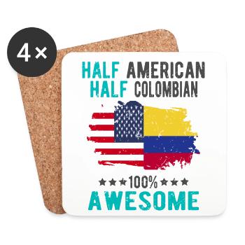Halb Amerikaner Halb Kolumbianer - Untersetzer (4er-Set) - Weiß - Vorne