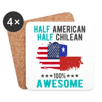 Halb Amerikaner Halb Chilene - Untersetzer (4er-Set) - Weiß - Vorne