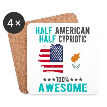 Half American, half Cypriot - Coasters (set of 4) - white - Front