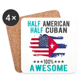 Halb Amerikaner Halb Kubaner - Untersetzer (4er-Set) - Weiß - Vorne