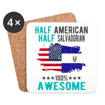 Half American, half Salvadoran - Coasters (set of 4) - white - Front