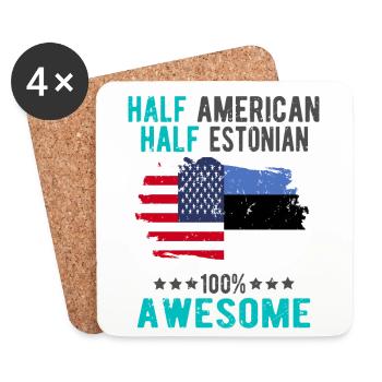 Half American Half Estonian - Coasters (set of 4) - white - Front