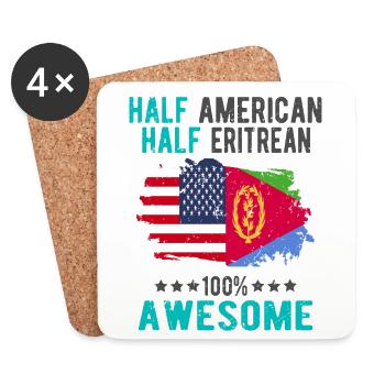 Halb Amerikaner Halb Eritreer - Untersetzer (4er-Set) - Weiß - Vorne
