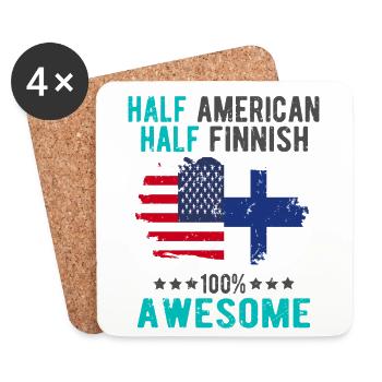 Halb Amerikaner Halb Finne - Untersetzer (4er-Set) - Weiß - Vorne