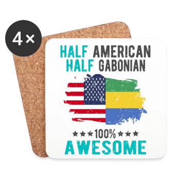 Half American Half Gabonese - Coasters (set of 4) - white - Front