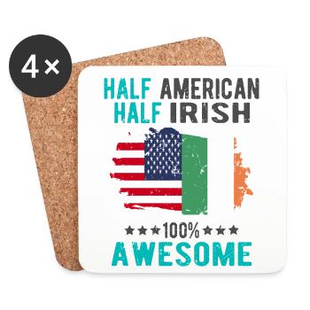 Half American Half Irish - Coasters (set of 4) - white - Front