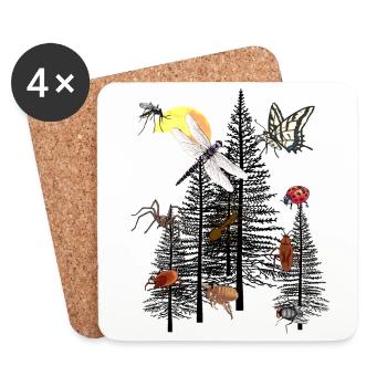 Nature sauvage Forêt Animaux Nature Amoureux de la nature Biologiste Eco - Dessous de verre (lot de 4) - blanc - Devant