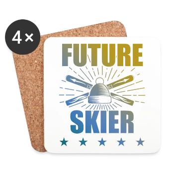 zukunft ski sport - Untersetzer (4er-Set) - Weiß - Vorne