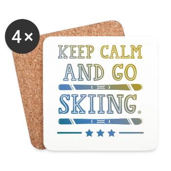Keep calm ski - Coasters (set of 4) - white - Front