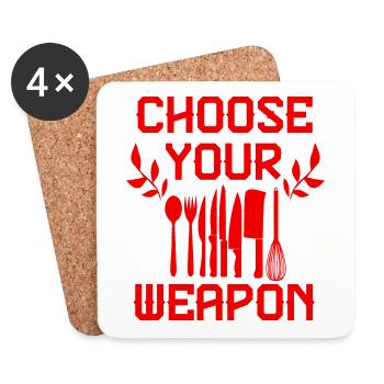 Cooking a weapon - Coasters (set of 4) - white - Front