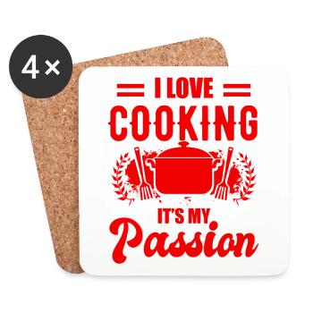 Ingrédients de cuisson - Dessous de verre (lot de 4) - blanc - Devant