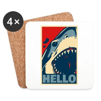 Hello Shark - Coasters (set of 4) - white - Front