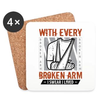 With every broken arm I swear I lived - Untersetzer (4er-Set) - Weiß - Vorne