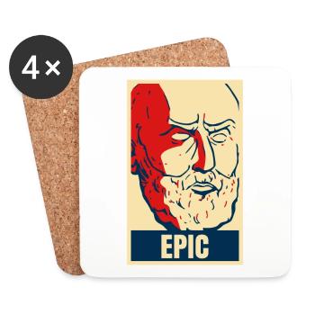 Stoic Epictetus quotes are epic. - Coasters (set of 4) - white - Front