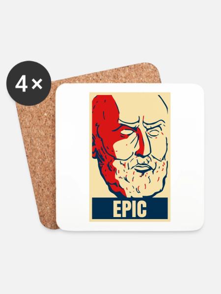 Stoiker Epiktet Zitate sind episch. - Untersetzer (4er-Set) - Weiß