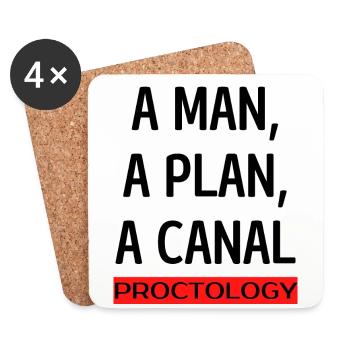 A MAN, A PLAN, A CANAL - PROCTOLOGY - Coasters (set of 4) - white - Front