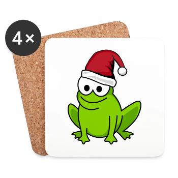 Grenouille Comic Noël - Dessous de verre (lot de 4) - blanc - Devant