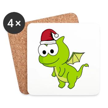 Dragon Comic Christmas - Dessous de verre (lot de 4) - blanc - Devant