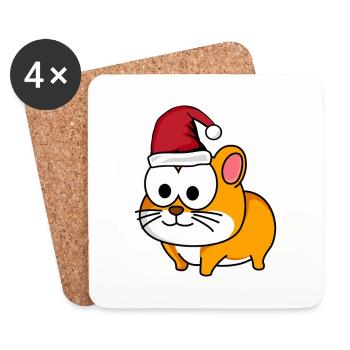 Hamster Comic Christmas - Coasters (set of 4) - white - Front