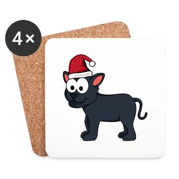 Panther Comic Christmas - Dessous de verre (lot de 4) - blanc - Devant