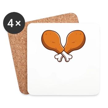 Schöne Beine Thanksgiving Herbstsaison - Untersetzer (4er-Set) - Weiß - Vorne
