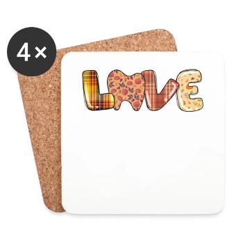 Love Molar Thanksgiving Dentiste Dentaire - Dessous de verre (lot de 4) - blanc - Devant