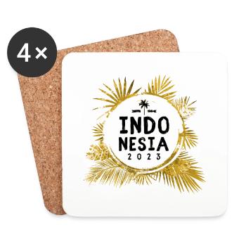 Indonesien 2023 Bunt - Untersetzer (4er-Set) - Weiß - Vorne