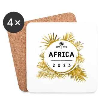 Afrika 2023 Bunt - Untersetzer (4er-Set) - Weiß - Vorne
