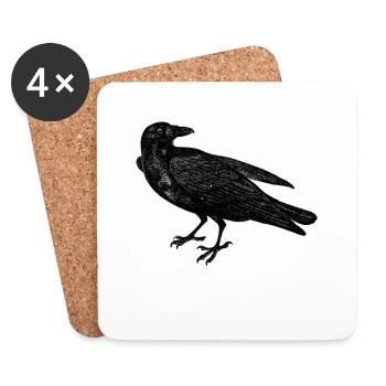 Crow raven lovers distressed - Coasters (set of 4) - white - Front