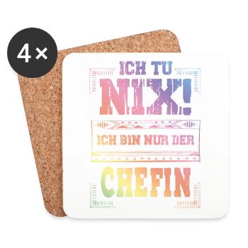 Weltbeste Chefin - Untersetzer (4er-Set) - Weiß - Vorne