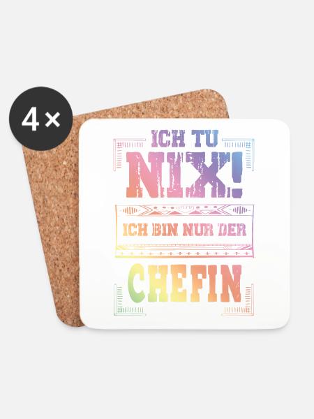 Weltbeste Chefin - Untersetzer (4er-Set) - Weiß