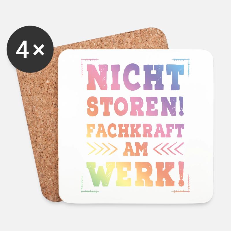 Fachkraft am Werk - Untersetzer (4er-Set) - Weiß