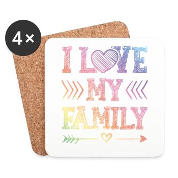 I Love my Family - Coasters (set of 4) - white - Front