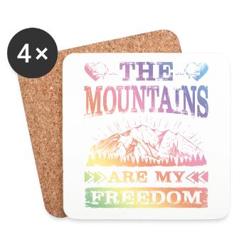 Liberté de la montagne - Dessous de verre (lot de 4) - blanc - Devant