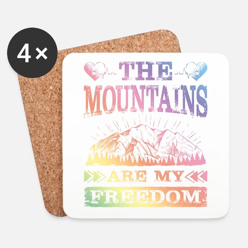 Mountain Freedom - Untersetzer (4er-Set) - Weiß