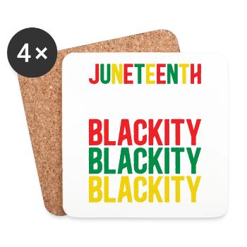 Blackity Schwarze Geschichte African American - Untersetzer (4er-Set) - Weiß - Vorne
