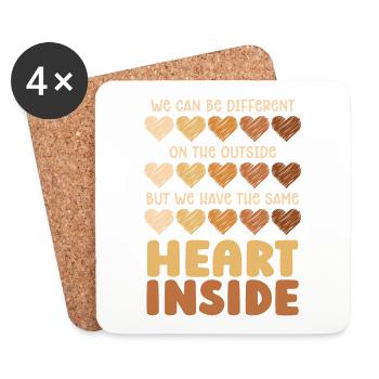 The same heart in the African-American of blacks - Coasters (set of 4) - white - Front